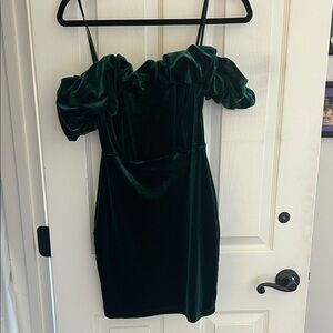 Windsor Emerald Velvet Mini Dress